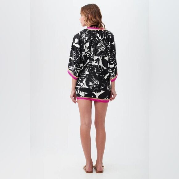 NWT- TRINA TURK- LENNOX V-NECK TUNIC SWIM COVER-UP DRESS- SIZE SMALL - Picture 2 of 11